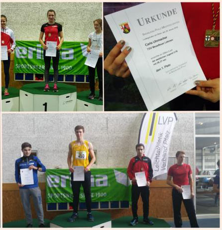 TSV Athleten erfolgreich bei den Rheinland-Pfalz-Jugend-Hallenmeisterschaften der Leichtathleten in Ludwigshafen